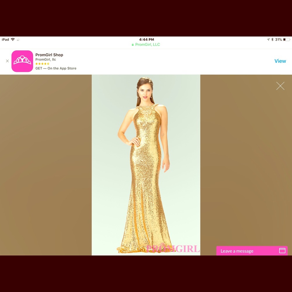 Women’s gold sequin dress